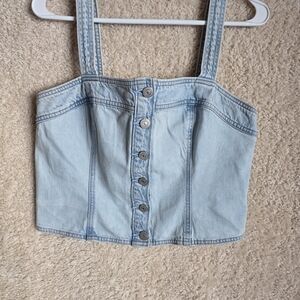 Levi's Light Blue Denim Crop Top